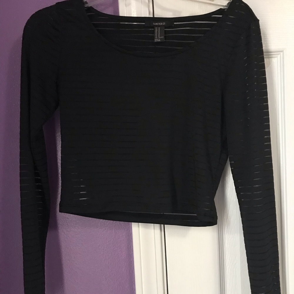 Black mesh forever 21 crop top super sexy